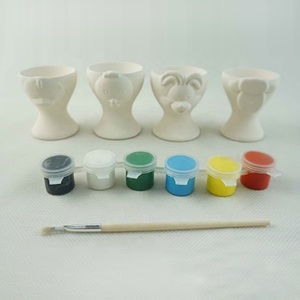 Mini vasi in ceramica per piante e fiori per bambini con set di 6 colori e pennelli, kit fai da te per disegnare e far crescere, regalo di Pasqua - Product Image 4