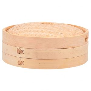 Cuiseur vapeur à poignée métallique, logo personnalisé, kit de cuisson, cuiseur à dim sum en papier et en bois, armoire à pains vapeur, cuiseur à couscous, appareil à 2 niveaux 3-en-1 - Product Image 3
