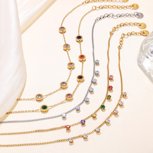 HOVANCI 18K Gold Plated Multi Color Stainless Steel Geometric Trendy Charm Chain <strong>Bracelet</strong> Waterproof Hypoallergenic <strong>Stackable</strong> - Product Image 2