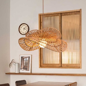 Lámpara Colgante Hecha a Mano de Mimbre y Cuerda de Cáñamo, Estilo Japonés Retro <span class=keywords><strong>Wabi</strong></span>-Sabi, para Dormitorio, Centro de Estilo Zen Chino, Salón de Té, Restaurante - Product Image 4