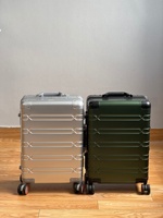 Valise à roulettes rigide unisexe en alliage aluminium-magnésium de 24 pouces avec serrure TSA, étanche
