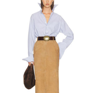 <b>Women's</b> Korean Vintage Plaid Long-Sleeve <b>Shirt</b> High-End <b>Loose</b> Versatile Casual Collared Top - Product Image 4