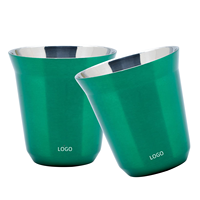 Tasses à espresso empilables en acier inoxydable 80ML 160ML tasses isolées en métal de camping tasse à café sous vide