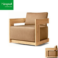 Table basse d'extérieur moderne en bois de teck massif et ensemble de canapé sectionnel pour hôtel, parc ou appartement, salon et jardin