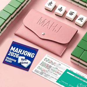 PU Leather Mahjong Rule <b>Card</b> Holder Mahjong Score <b>Card</b> Protective Sleeve Mahjong Accessories Gift for <b>Playing</b> Games Travel - Product Image 2