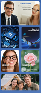 Lunettes Intelligentes V03 T6 Bluetooth Audio avec Caméra, Prise en Charge Wi-Fi, Traduction, Stabilisation d'Image, Mémoire 16 Go et IA <span class=keywords><strong>ChatGPT</strong></span> - Product Image 2