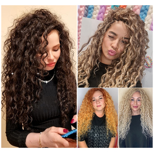 Jessica Tóc Móc Tóc Bện Sợi Tổng Hợp Xoắn Sóng Nước Mềm Tóc Vàng Ombre Tóc Nối Sóng Sâu 10 Đến 24Inch - Product Image 5