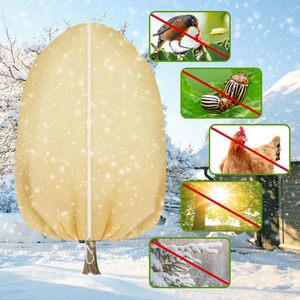 Protection hivernale pour plantes d'extérieur, 70 g/m² Protection hivernale pour plantes en pot avec fermeture éclair et cordon de serrage - Product Image 4