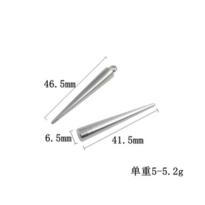 Stainless Steel <b>Long</b> Cone Pendant Spike Charm For DIY Jewelry Accessories Unisex Fashion Hip Hop <b>Necklace</b> Charms - Product Image 2