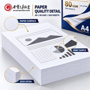 Carta per Fotocopie <span class=keywords><strong>A4</strong></span> 70/75/80 GSM, 500 <span class=keywords><strong>Fogli</strong></span>/Risma, 5 Risme/Scatola, 100% Polpa di Legno Vergine, Alta Luminosità, Carta per Stampa da Ufficio all'Ingrosso - Product Image 2