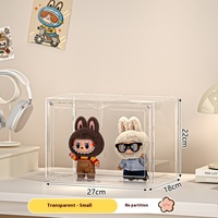 Boîte de Présentation Figurines Labubu Meuble Vitrine en Vinyle avec Rangement Acrylique et Housse Anti-Poussière Housse de Protection en Plastique Haruno