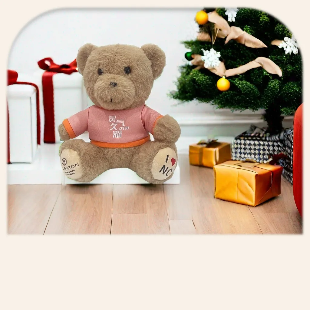 Link Brand Stuffed Animals Bear Plush Toy Manufacturer Custom-Made Plush Toy Teddy Bear Doll Plush Clothed Sitting Bear Doll