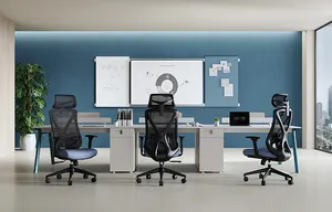 Cadeira de trabalho com encosto alto, cadeiras giratórias de escritório em malha ergonômica preta respirável com apoio lombar