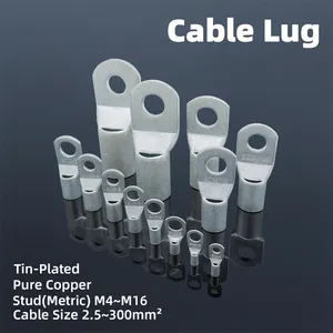 Copper Lug Ring Wire Connectors Bare Cable Electric Crimp Terminal Sc16-8