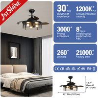 Ventilador de Techo Retráctil Inteligente 1stshine con Control Remoto, Asistente de Voz, Bajo Consumo de Energía, Diseño Elegante, Wifi TUYA, para Uso en Interiores y Exteriores