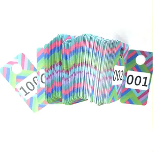 패션 도매 페이스 북 생활 재사용 일련 번호 인쇄 플라스틱 카드 라이브 판매 의류 걸이 작은 pvc 카드/태그