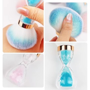 Hourglass Nail <b>Dust</b> Makeup Brush Synthetic Hair <b>Powder</b> Remover Flat Manicure Cleaning Tool - Product Image 5
