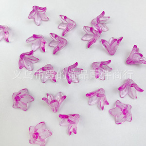 Cuentas de flores acrílicas de 16x23 mm, color azul claro, para la fabricación de joyas, accesorios de bricolaje - Product Image 3