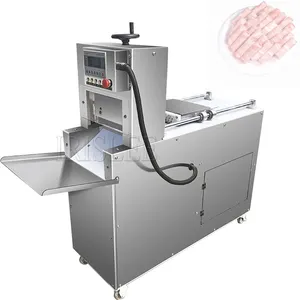 Trancheuse commerciale CNC à 4 rouleaux en acier inoxydable entièrement automatique pour le bœuf, le mouton et le bacon/machine à couper les rouleaux de viande d'agneau congelée