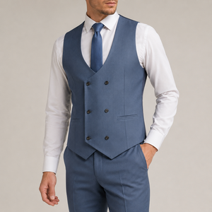 <span class=keywords><strong>Costume</strong></span> de cérémonie homme <span class=keywords><strong>bleu</strong></span>, coupe ajustée, 3 pièces, style italien, en tissu peigné, pour affaires, mariage, bal de promo, soirée, bureau - Product Image 2