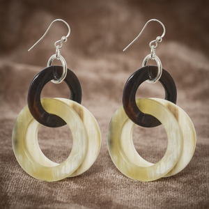 Pendientes Vintage de Estilo Bohemio para Mujer, Regalos de Navidad, Joyería al por Mayor, Pendientes Grandes de Madera Marrón con Forma de Cuerno de Búfalo - Product Image 1