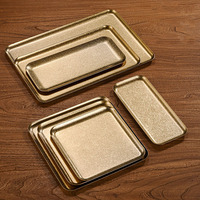 Assiette carrée vintage en acier inoxydable 304, plateau pour café, dim sum, gâteaux, assiette de barbecue vintage, logo personnalisé