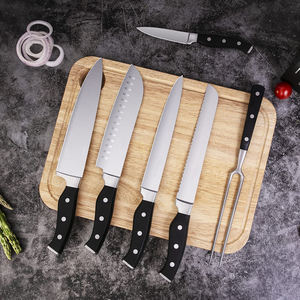 Wholesale Three Rivets ABS Handle Cutlery <b>Set</b> Stainless Steel Kitchen <b>Knife</b> <b>Set</b> with Black Painted <b>Knife</b> Block - Product Image 3