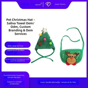 Set Natalizio per Animali Domestici: Cappello e Bavaglino con Corna <span class=keywords><strong>di</strong></span> Renna e <span class=keywords><strong>Babbo</strong></span> <span class=keywords><strong>Natale</strong></span> in Poliestere per Cani e Gatti - Product Image 3