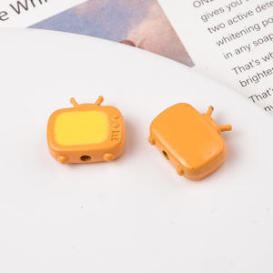 Pulsera de cuentas perforadas de aleación de TV pintada en Color de dibujos animados, accesorios de joyería DIY, cuentas de Metal, Mini TV, lindo viento TV - Product Image 5