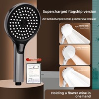 Ensemble de douche à main super pressurisé en plastique ABS chromé avec accessoires de robinetterie de salle de bain, bec verseur déviateur et pommeau de douche pluie