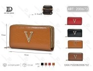 Portafoglio da donna con doppia cerniera, grande, in microfibra, con scomparto per banconote, in pelle sintetica - Product Image 1