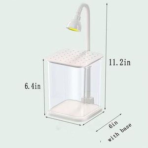 อุปกรณ์ตู้ปลาอะคริลิคแบบตั้งโต๊ะพร้อมไฟ LED ทันสมัย สำหรับเลี้ยงปลากัด วัสดุพลาสติกเป็นมิตรกับสิ่งแวดล้อม เหมาะสำหรับห้องนั่งเล่น รูปทรงสี่เหลี่ยมผืนผ้า ใช้ไฟ 220V - Product Image 2