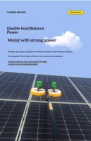 Brosse de nettoyage de panneaux solaires électriques à double tête XYT X4 avec perche télescopique en PP/Nylon souple, aluminium/fibre de carbone, certifiée CE