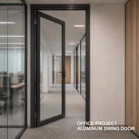 Porte à battant en aluminium à cadre étroit, double vitrage, insonorisée, étanche, pour villa, chambre, salle de bain, décoration intérieure