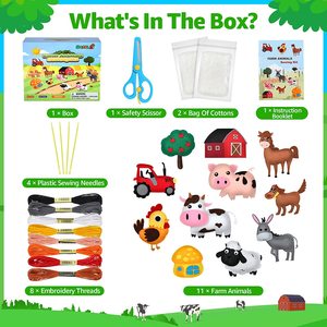 Juguetes educativos y divertidos para principiantes, <span class=keywords><strong>animales</strong></span> <span class=keywords><strong>de</strong></span> <span class=keywords><strong>granja</strong></span> <span class=keywords><strong>de</strong></span> fieltro para aprendizaje, manualidades <span class=keywords><strong>de</strong></span> costura <span class=keywords><strong>de</strong></span> fieltro para niños - Product Image 3