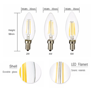 Bombillas LED de Filamento de Alta Calidad con Certificación CE ROHS, C35 A60 G45 G95 E27/B22/E14/E26 220V/110V CRI 80, Ángulo de Haz de 360°, 2W-8W, 2700K-6000K - Product Image 6
