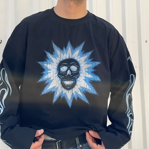 T-Shirt a Maniche Lunghe Stile Punk Personalizzata, Felpa di Alta Qualità in Cotone Stampato, Produttore di Abbigliamento Personalizzato OEM - Product Image 4