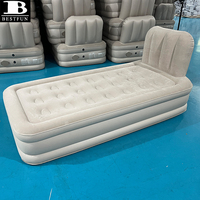 Matelas pneumatique double avec dossier et pompe intégrée, lit gonflable surélevé pour le camping en plein air et les tentes