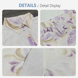 Vestido Midi Floral Morado de Algodón y Viscosa, Tallas Grandes, S-3XL - Product Image 3