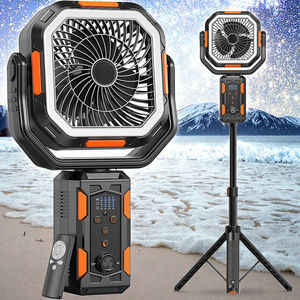 20000mAH <strong>Rechargeable</strong> Battery Four-Speed Remote Control Portable &amp; Stand Adjustment LED Light <strong>Air</strong> Cooling Bracket Fan - Product Image 1