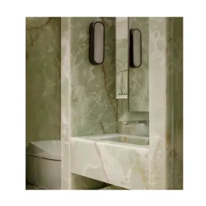 Wholesales Price Green Color Backlit Jade Onyx Marble For Bathroom Vanity Countertop Wall Panel Onyx Plinth