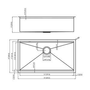 Évier de cuisine moderne multifonction 33*19*9 pouces en acier inoxydable 304 Lavamanos <span class=keywords><strong>Lave</strong></span> Évier de cuisine principal à cuvette unique sous plan - Product Image 6