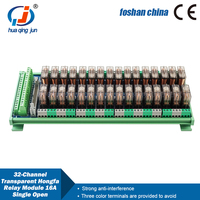 Huaqingjun Module de relais Hongfa 32 canaux, relais dc 24v à ouverture unique relais électromagnétique Transparent 16a pour Machine d'emballage
