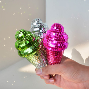 DAMAI Mirror Mosaic Disco Ice <b>Cream</b> Cone Ornament, Reflective Disco Ball Ice <b>Cream</b> Decor for Party Home <b>Window</b> Photo Prop - Product Image 1