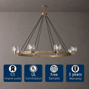Lampadario di Lusso in Cristallo K9, Grande Lampada a Sospensione Rotonda per <span class=keywords><strong>Soggiorno</strong></span>, Ingresso, Sala da Pranzo con Soffitto Alto - Product Image 1
