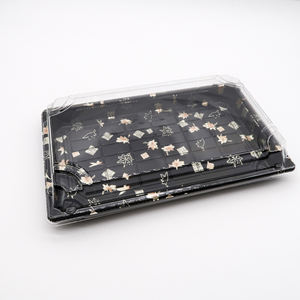 Packaging Sushi Container <b>Box</b> Platters Trays to Go <b>Takeaway</b> Plastic OEM ODM Japanese Denmark Disposable Blister with Lid Black - Product Image 4