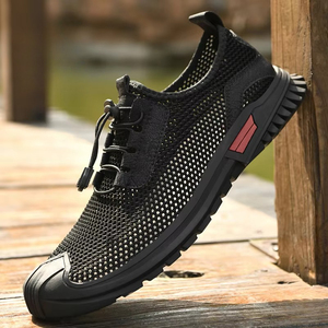 Sandales décontractées légères pour hommes en cuir de vachette avec logo, respirantes et en tissu doux, idéales pour la marche - Product Image 4