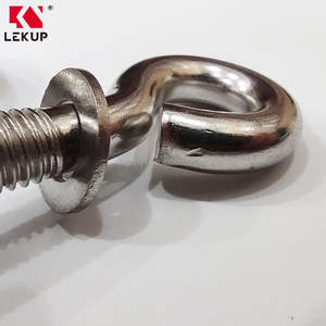 Perno de Ojo Sin Soldar de Acero Inoxidable, Perno de Elevación de Alto Pulido <span class=keywords><strong>con</strong></span> Placa y Tuercas, Pernos de Ojo Roscados Largos Sin Cierre - Product Image 2