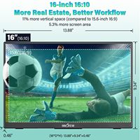Moniteur portable de 16 pouces avec support léger intégré 2560X1600 120Hz HDR pour le jeu et le divertissement