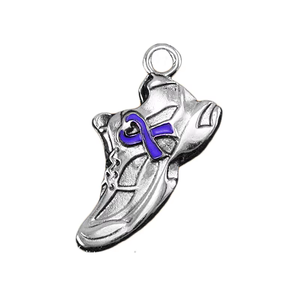 รองเท้าสนีกเกอร์ดีไซน์3D โลหะริบบิ้นสีม่วงเครื่องประดับสำหรับการรับรู้มะเร็งจี้การรับรู้ความรุนแรงในครอบครัว - Product Image 2